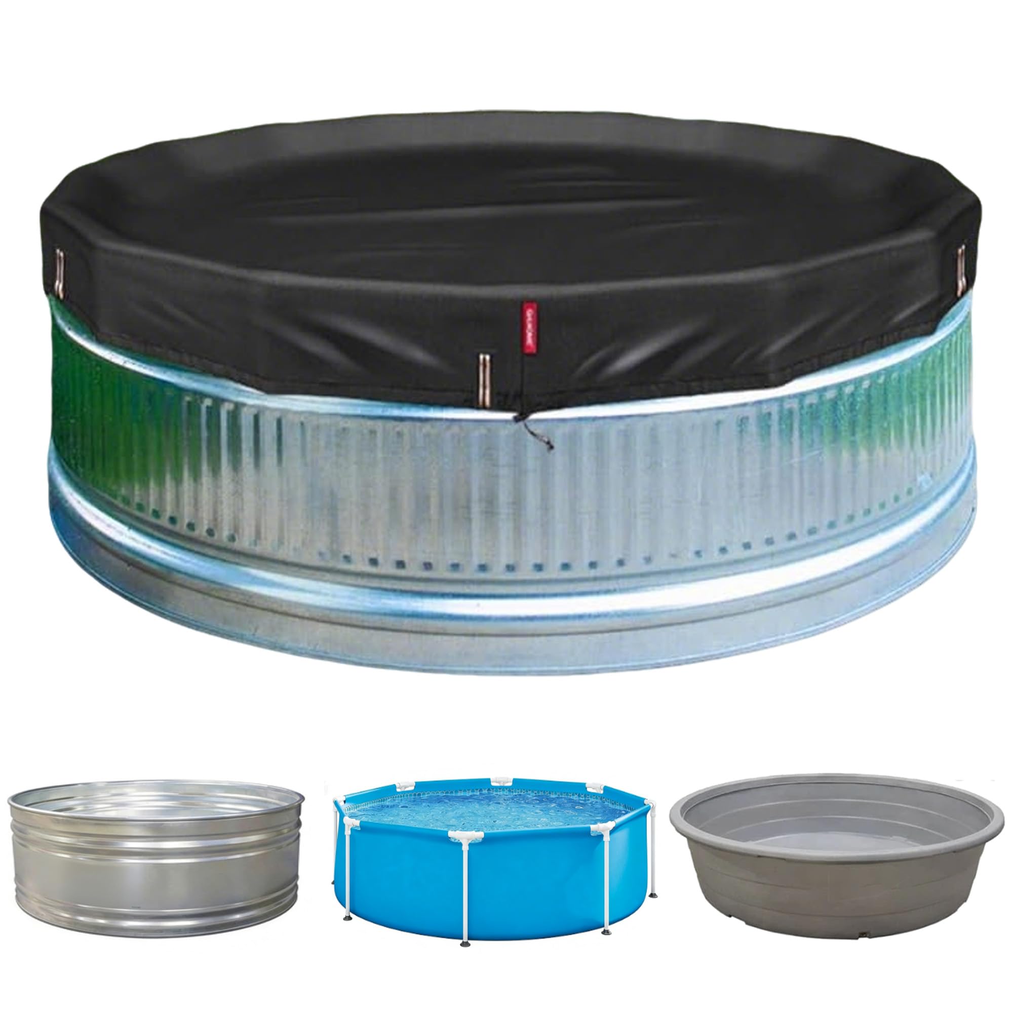 QH.HOME 12ft Round Pool Cover with Patented Quick-Release Ratchet, Solar Cover for Above Ground Pools [Durable, Tear Resistant] with Load Rings — view 17