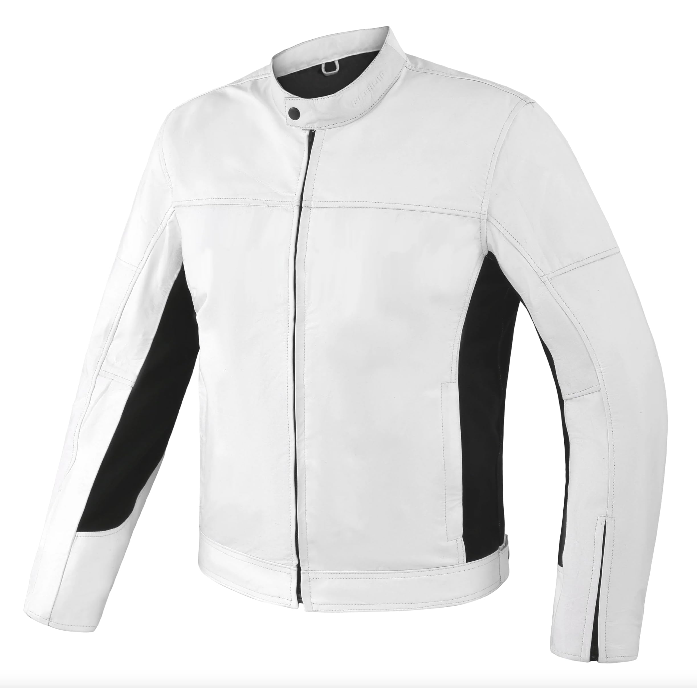 Guerrero Giacca da Moto in Pelle bianca modello Streetfighter, con Protezioni Omologate CE tg.L