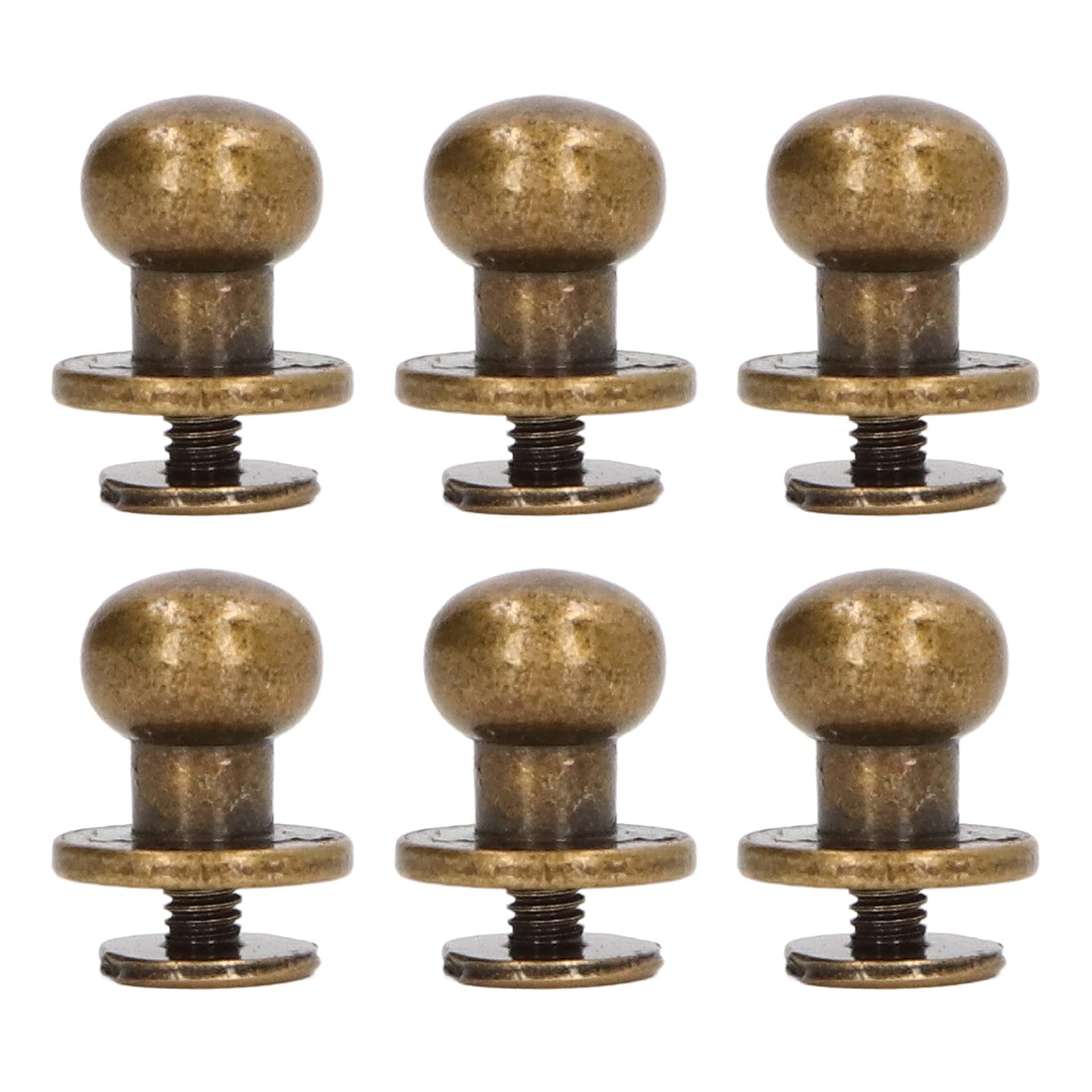 HEEPDD 200 Juegos de Remaches Monk de Cobre de 10x8 Mm, Surtido de Tornillos Chicago, Sujetadores de Cabeza Redonda Plana y Lisa para Manualidades en Cuero, Ropa, Bolsos y zapatos. (Bronce)