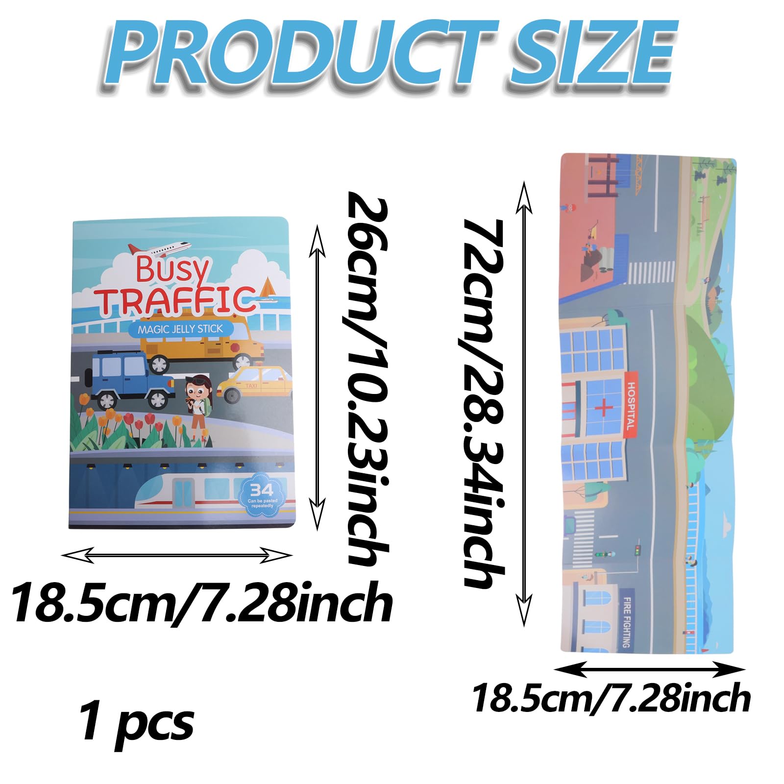 Reusable Puffy Sticker for Kids Scenes Toy, Vibrant Colorful Book Outdoor Travel Cute Vehicle Stickers, for 2 3 4 5 Year Old - Image 2