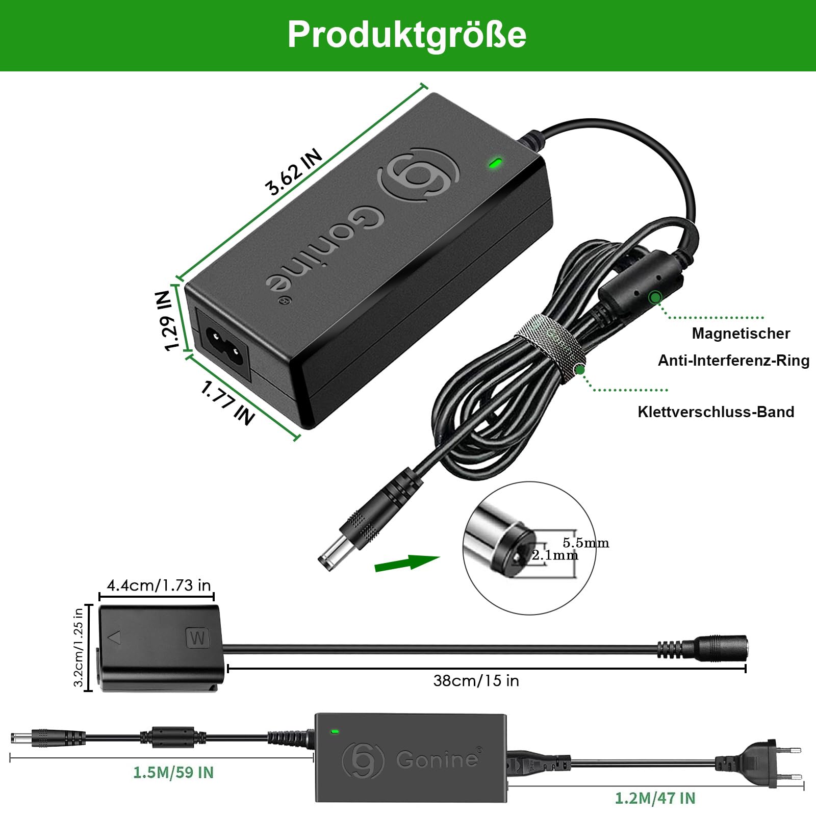 AC-PW20 Netzteil NP-FW50 Dummy Akku Kit für Sony Alpha ZV-E10 A7 A7R A7S A7II A7RII A7SII A6500 A6400 A6300 A6100 A6000 A5100 A5000 RX10 II III IV NEX-3 NEX-5 NEX-7