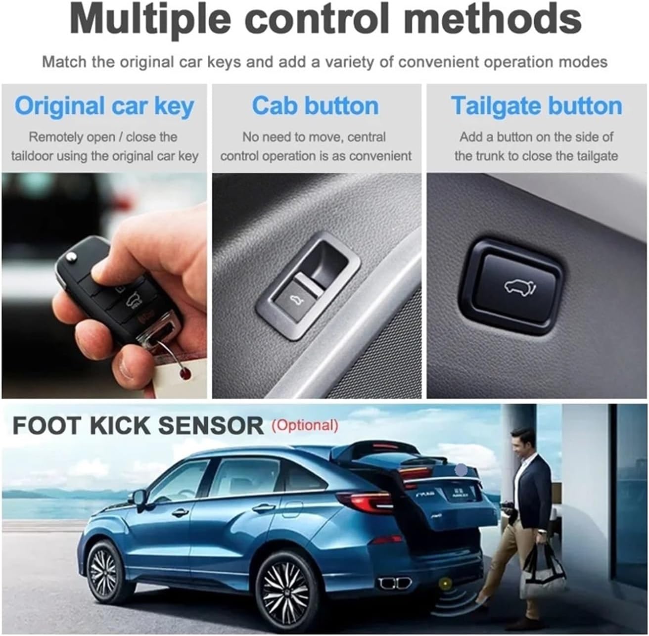 Car Accessory Electric Tailgate Modified Automatic Lifting Electric Motor Compatible with Trunk Car Assecories Compatible with Toyota Camry 2012-2017(No Kick Sensor)