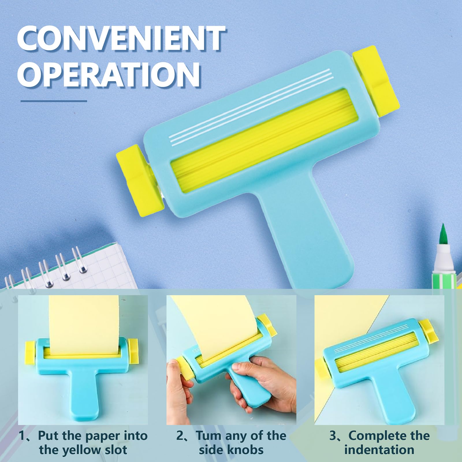 OYIWONMI - Máquina de papel ondulado, forma de olas, herramienta manual para bricolaje, manualidades, álbumes de recortes, cartón, rodillo de onda