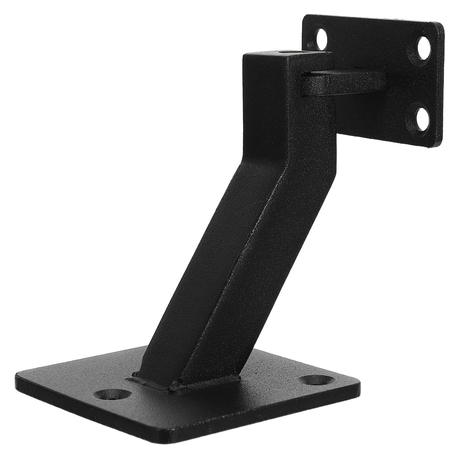 Soporte de pared negro mate para barandilla con herrajes resistentes acero 201