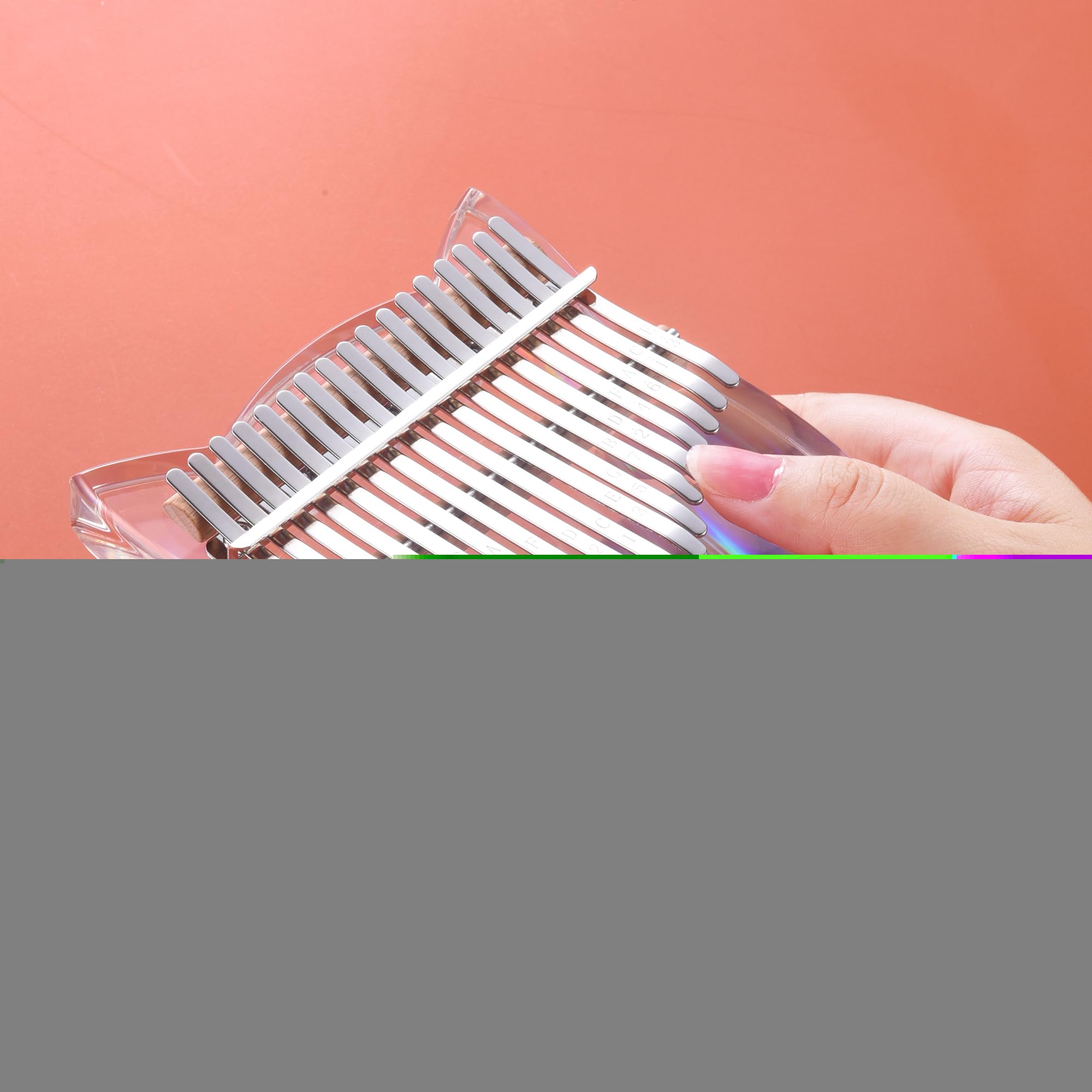 Kalimba Daumenklavier TF-17CR 17 Tasten Acryl Regenbogen Transparente Tastatur Finger Klavier Musikinstrumente