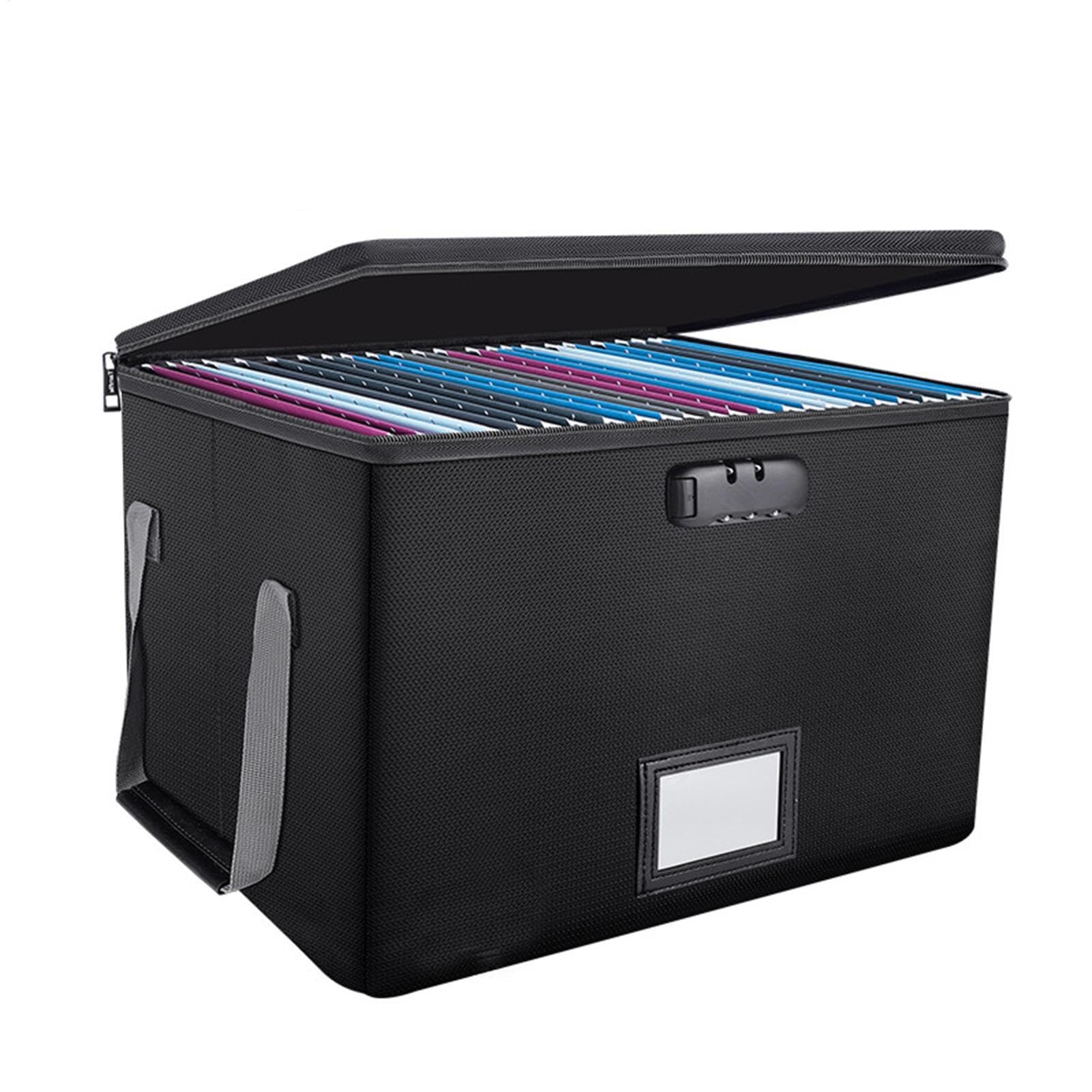 Organizer per schedario, borsa portadocumenti ignifuga, archiviazione | sicura per gioielli, lettere e file, dimensioni 39,3 x 30 x 25 cm, materiale composito ignifugo, grande capacità