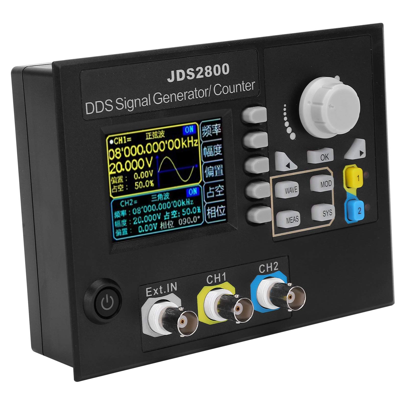 YWBL-WH Generador de Señal de Función de Doble Canal de 15MHz, Fuente de Señal Digital DDS para una Respuesta Rápida y Operación Cómoda (Enchufe de la UE)