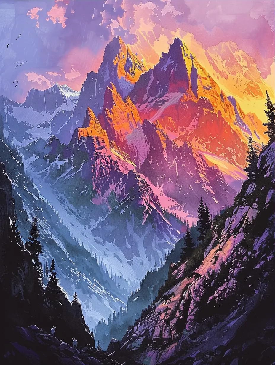 絵画 Mountain glow 即納&大特価】 Mountain Glow Art Print 絵画 - 絵画