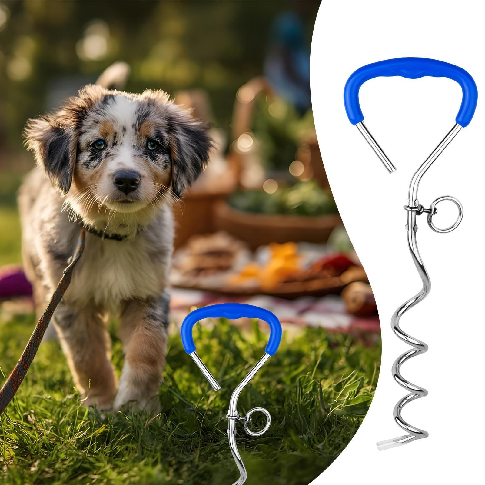 Pallone di ancoraggio, 40 cm x 9 cm, 1 pezzo, ancoraggio a terra, per cani di grandi dimensioni, ancora, blu/nero