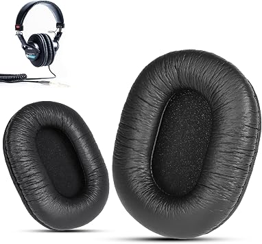 Replacement Ear Pads for Sony MDR-7506, Classic Wrinkle PU Leather Foam Cushion, Also Fit Sony MDR 7506 MDR-V6 MDR-V7 MDR-CD900ST Headphones, Black, by Krone Kalpasmos