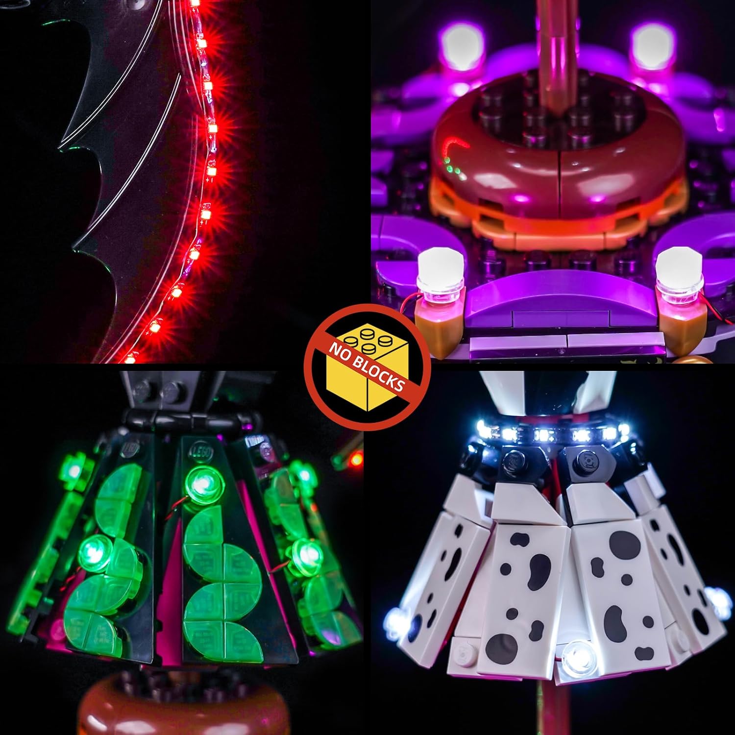 BrickBling LED Light Only, Compatible with Lego Villains Maleficent’s and Cruella De Vil’s Dresses 43262 - Not Come with Model