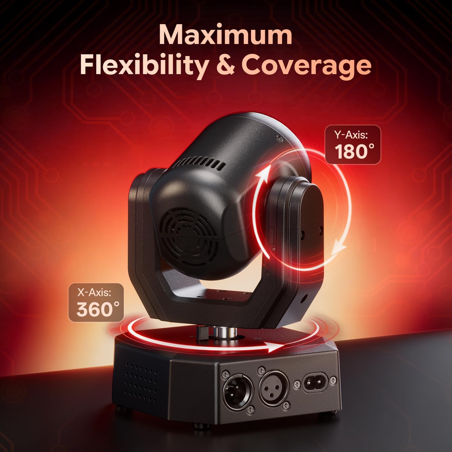 Mini 60W Bright 6LED Stage Moving Head Wash Par Light, with Remote Control Sound Active DMX512 Auto 180° Y-Axis, Party Lights for Small Venues, DJ, Bar, Home Theater, Wedding, Band gigs, Performance