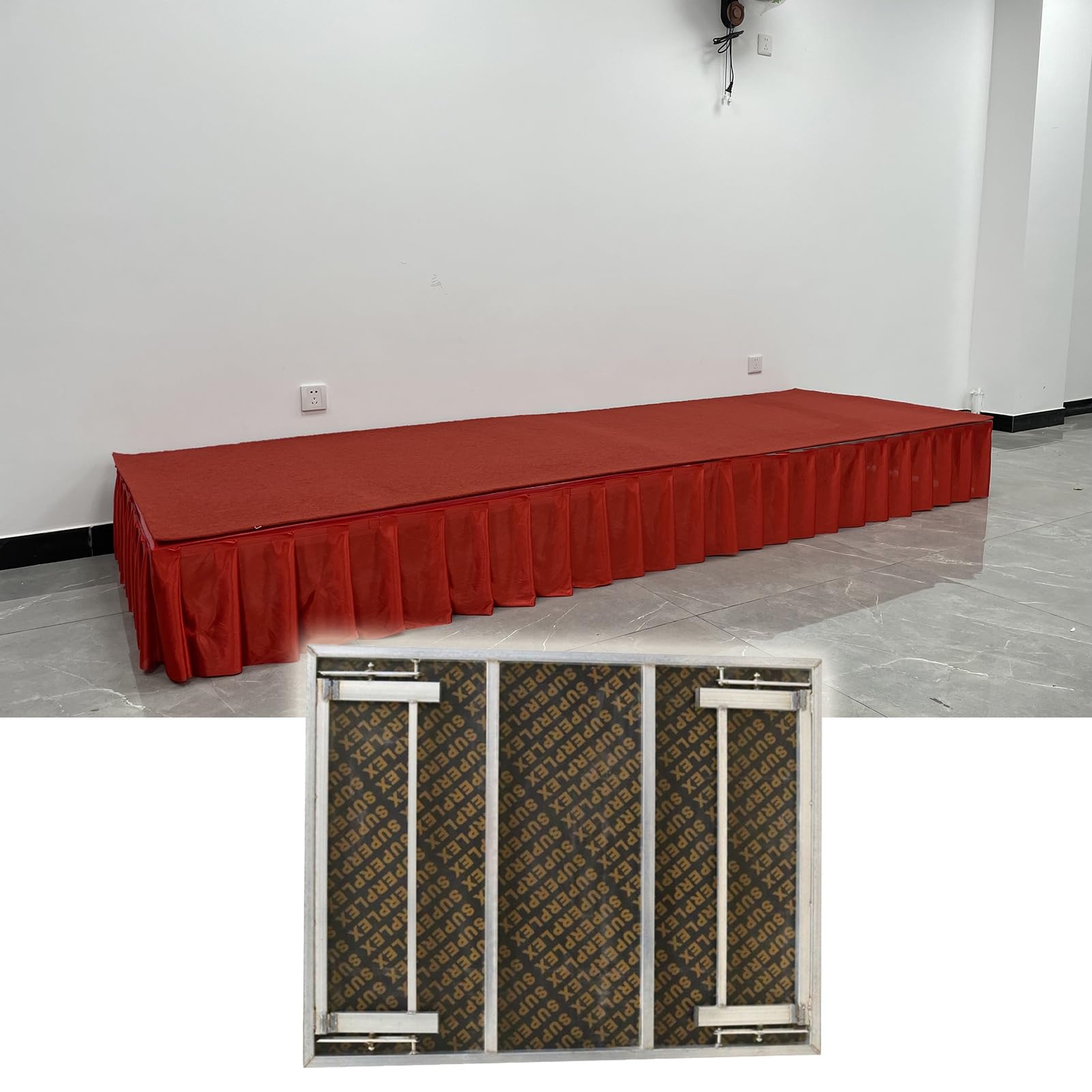 Tarima Escenario Plataforma de Escenario Plegable, Unidad Modular de Plataforma de Escenario, Plataforma de Escenario de 20, 30 y 40 cm de Altura(H40cm/15 3/4",100x128CM(39 3/8X50 3/8"))