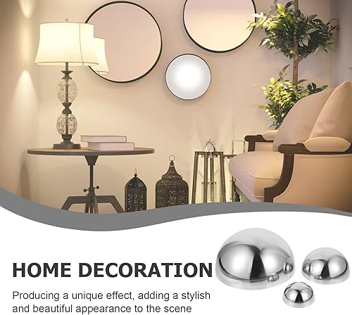 Miniatura 6 de Happyyami Esfera de espejo, esferas de mirar, bola de hemisferio de jardín, bola decorativa hueca media casquillo, globo mirador, media bola