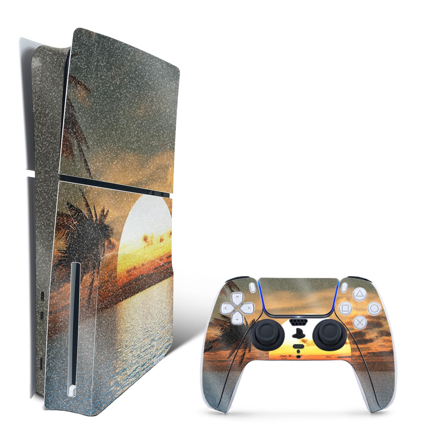 MightySkins Glossy Glitter Skin Compatible with Playstation 5 PS5 Slim Disk Edition Console Only - Tundra | Protective, Durable High-Gloss Glitter Finish | Easy to Apply | Made in The USA
