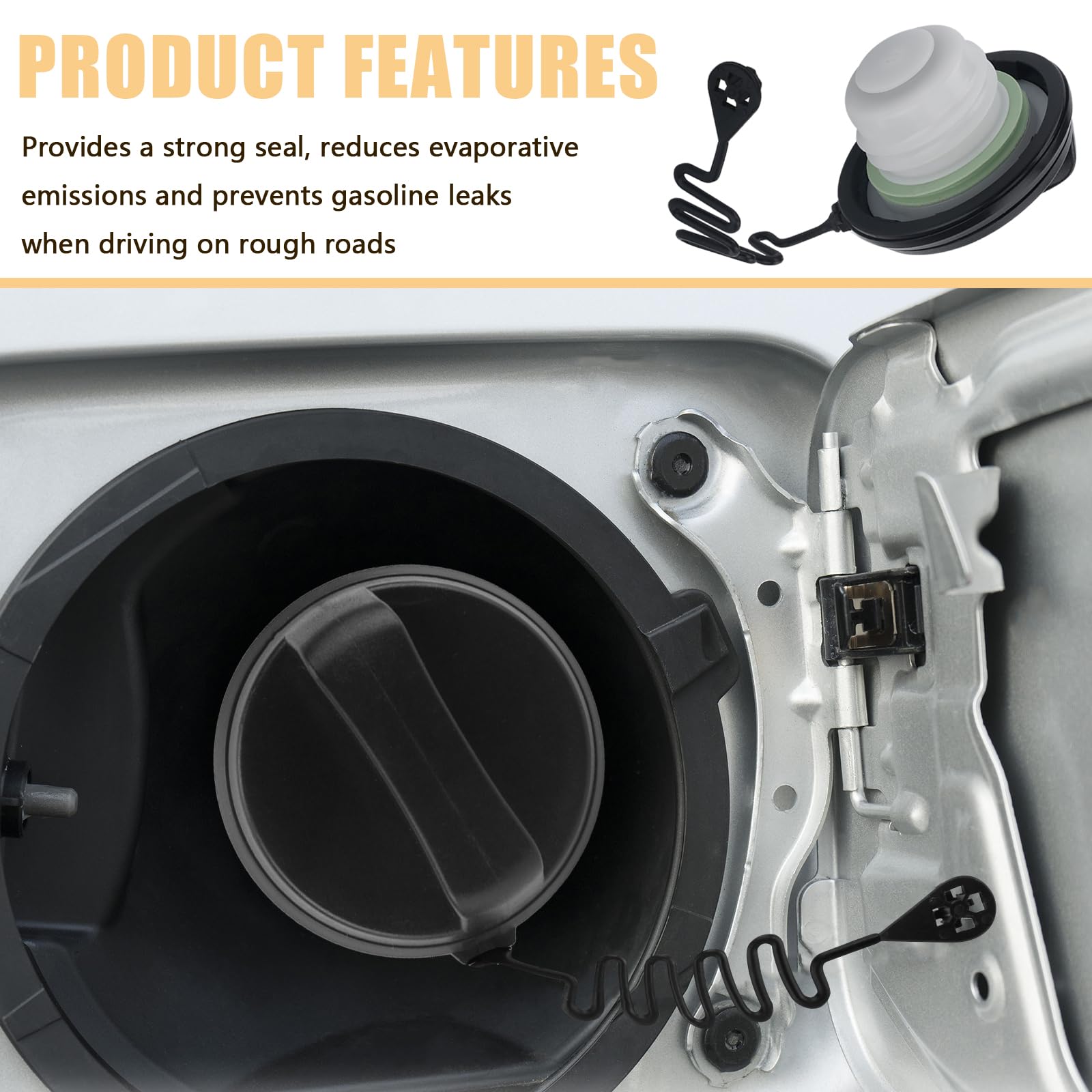 Tapón de Depósito de Combustible, Compatible con Ford Fiesta, Transit, Fusion, MK5, MK8, KA, Sustituye a 1580852, 7S61-9030-CB, 7S619030CB, Tapa del Tanque de Gasolina de Repuesto