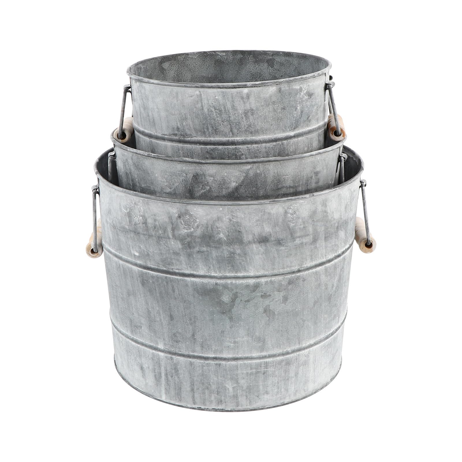 3 Piezas Maceta de Metal para Plantas Asas, Juego de Tres