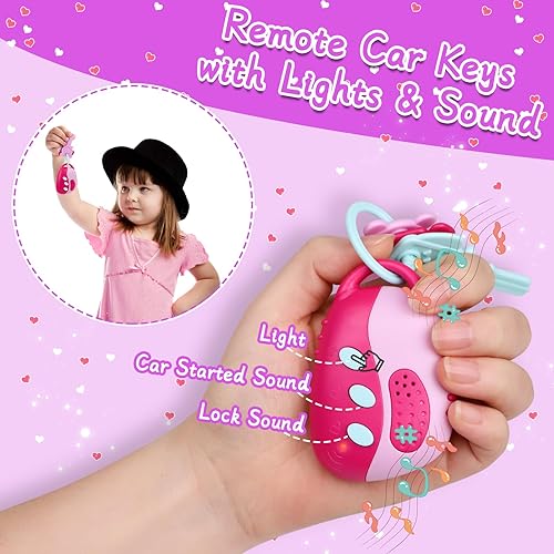 Miniatura 5 de Bolsa de juego púrpura para niñas pequeñas de 3 a 6 años, mi primer bolso de juguete con bolso, juego de maquillaje, gafas de sol, teléfono