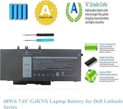 Miniatura 2 de 68Wh GJKNX - Batería para portátil Dell Latitude 5580 5480 5280 5490 5590 5491 5591 5288 5488 5495 E5480 E5580 E5490 E5591 Precisión 15 3 520 3530