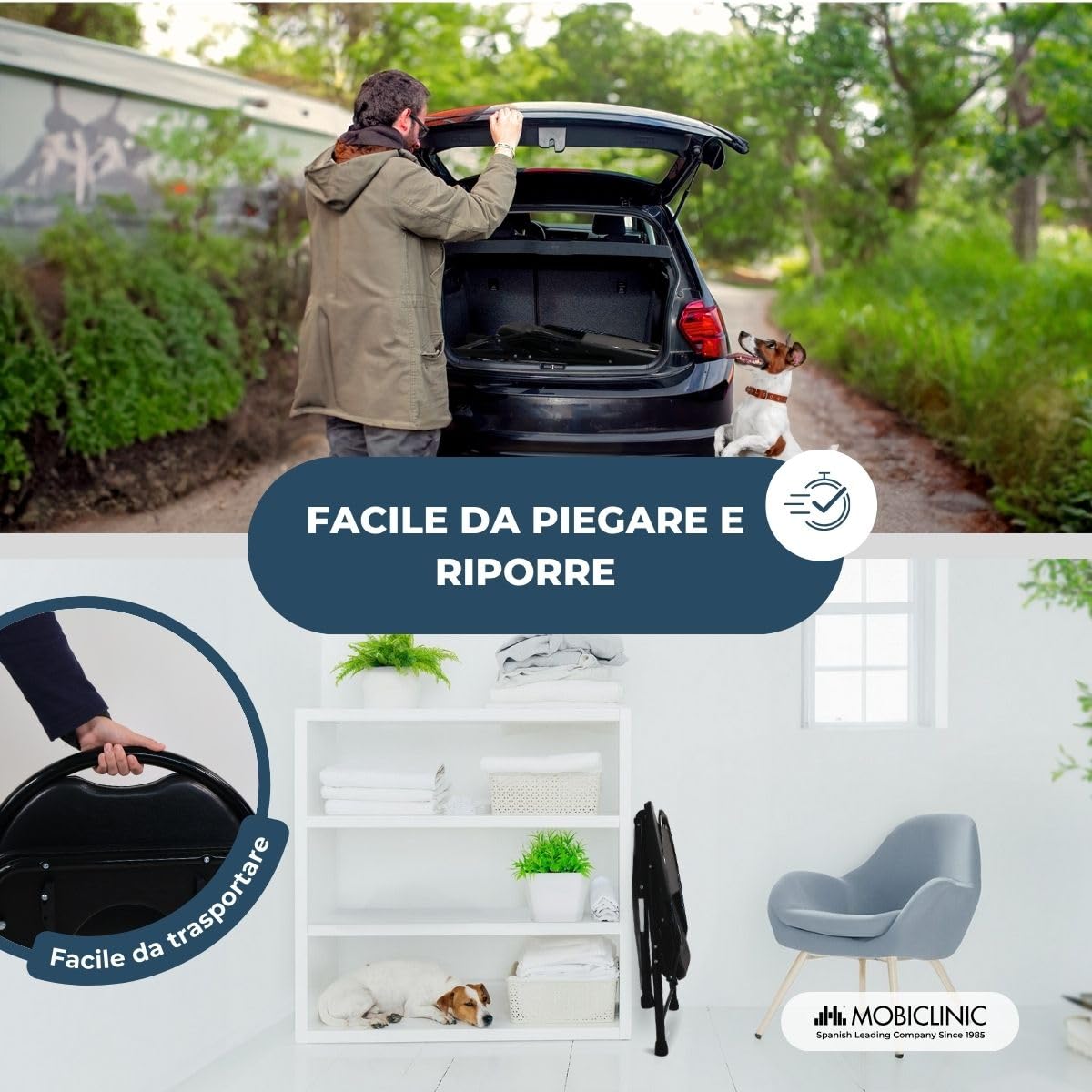 Mobiclinic®, Sedia con WC, Pieghevole, Guadalquivir, Comoda per Anziani, Marcatura CE, Braccioli, Seduta Ergonomica, Secchio Rimovibile, Piedini Antiscivolo, Nero