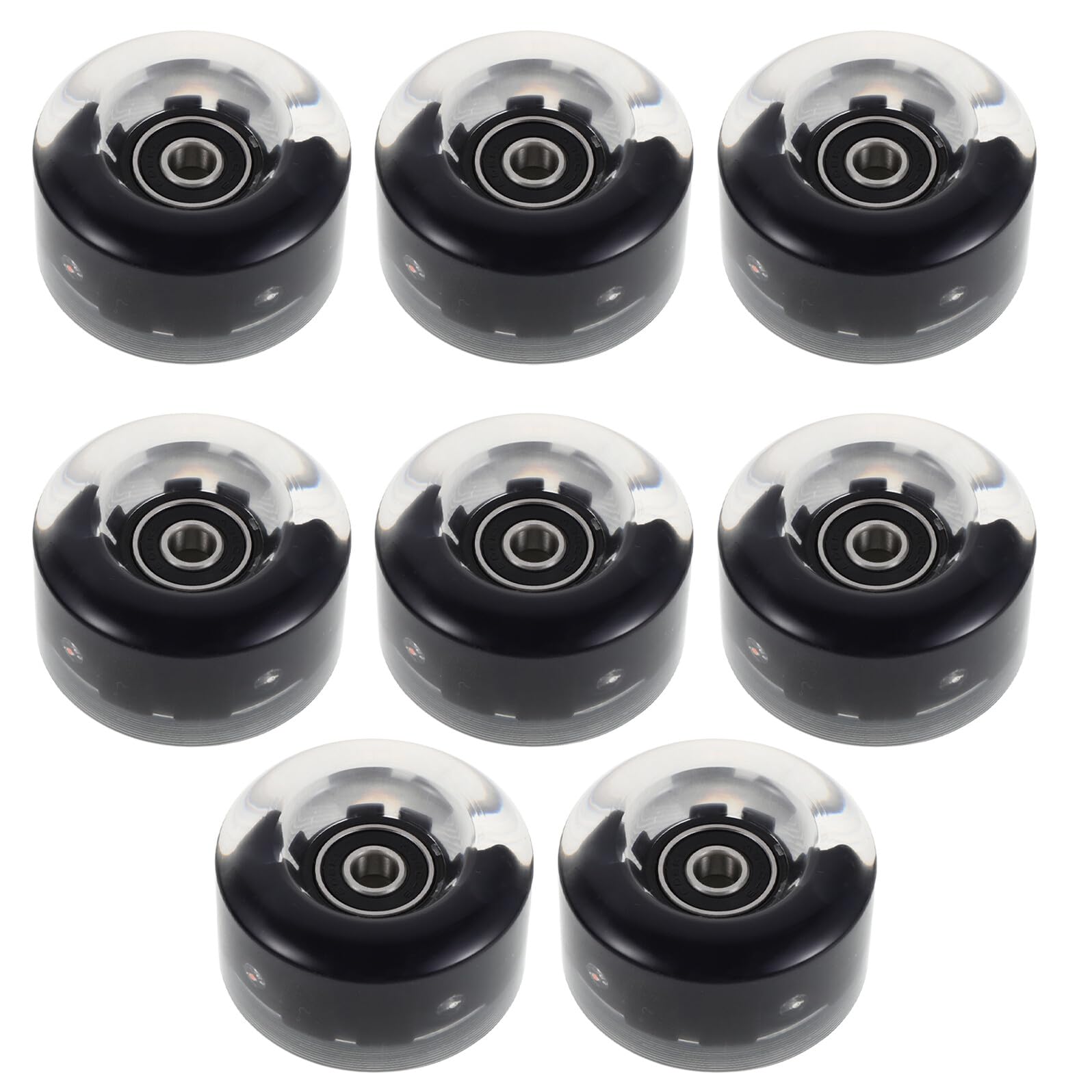 Mikikit Ruedas Luminosas para Patines de Cuatro Ruedas Rodamientos Integrados 8 Unidades Multicolor Rosa Azul Verde Herramienta de Ajuste LED Resistentes para Patinaje Interior y