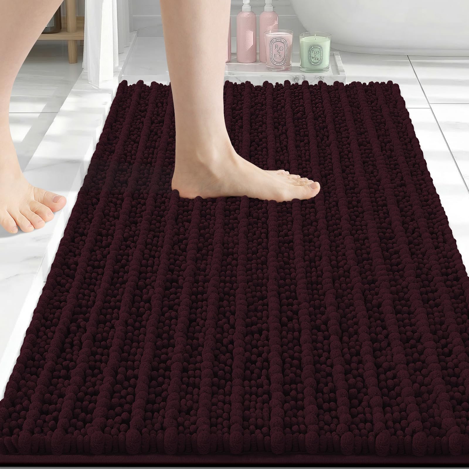 Arotive Bathroom Rugs Mat 30x20, Soft Absorbent Chenille Shaggy Bath Mat