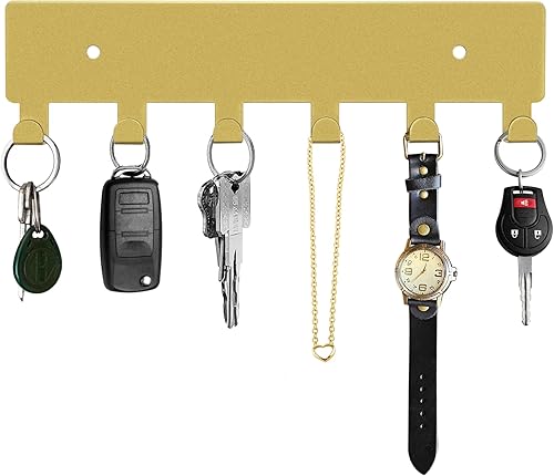 GTK Soporte para llaves de pared, ganchos para llaves con 6 ganchos, soporte para llaves montado en la pared para pasillo, estante autoadhesivo para