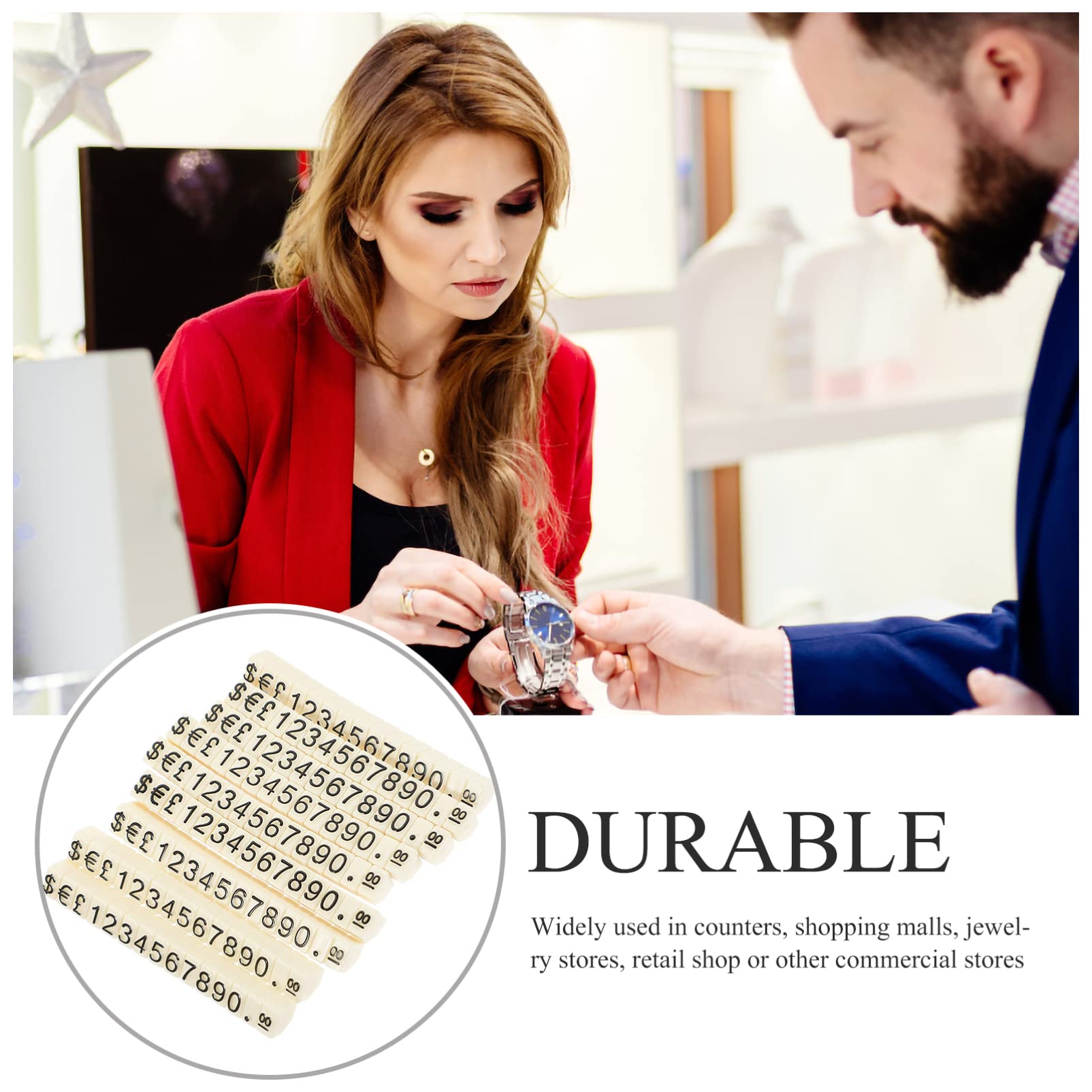 Abaodam 80pezzi Cubo Espositivo Per Prezzi Con Base Regolabile Etichette Prezzo Eleganti Per Gioielli Abbigliamento e Prodotti Cosmetici Per Negozi e Buffet