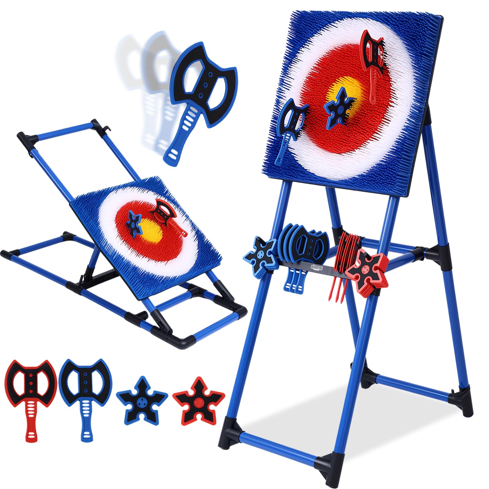 NUCTKP Axe Throwing Bristle Target with 8 Throwing Axes Set,Axe Throwing Game for Indoor & Outdoor,Yard Games,Carnival Games