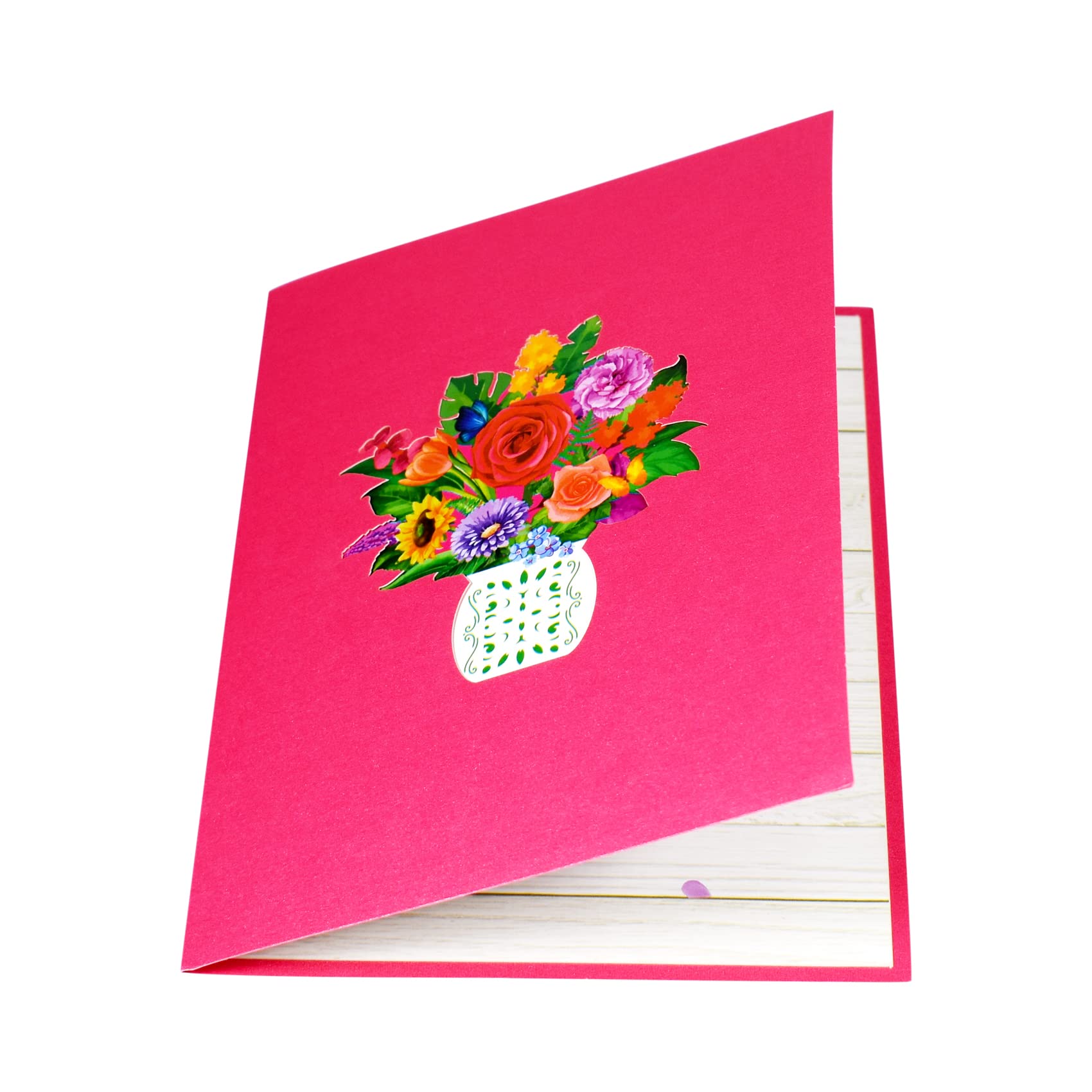 Magic Ants 3D Pop Up Karte – Blumenstrauß Tulpen & Rosen, Für Muttertag, Geburtstag, Valentinstag, Jubiläum (15x20 Cm)