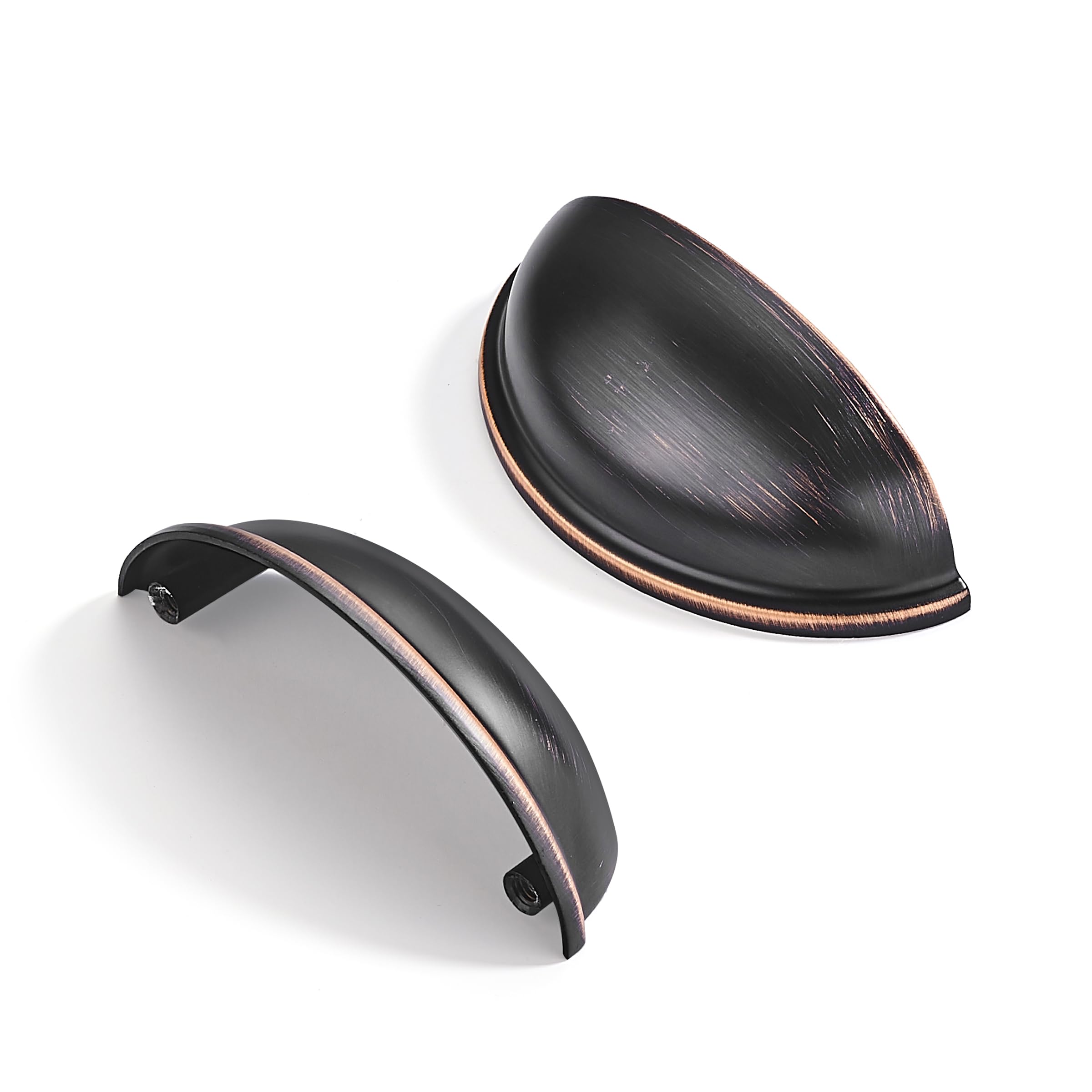 CABDM 10 Pack 2-1/2" Drawer Pulls Oil Rubbed Bronze Cabinet Cup Pulls Kitchen Hardware Cabinet Handles Drawer Handles Knobs 2-1/2 inch (64mm) Center to Center