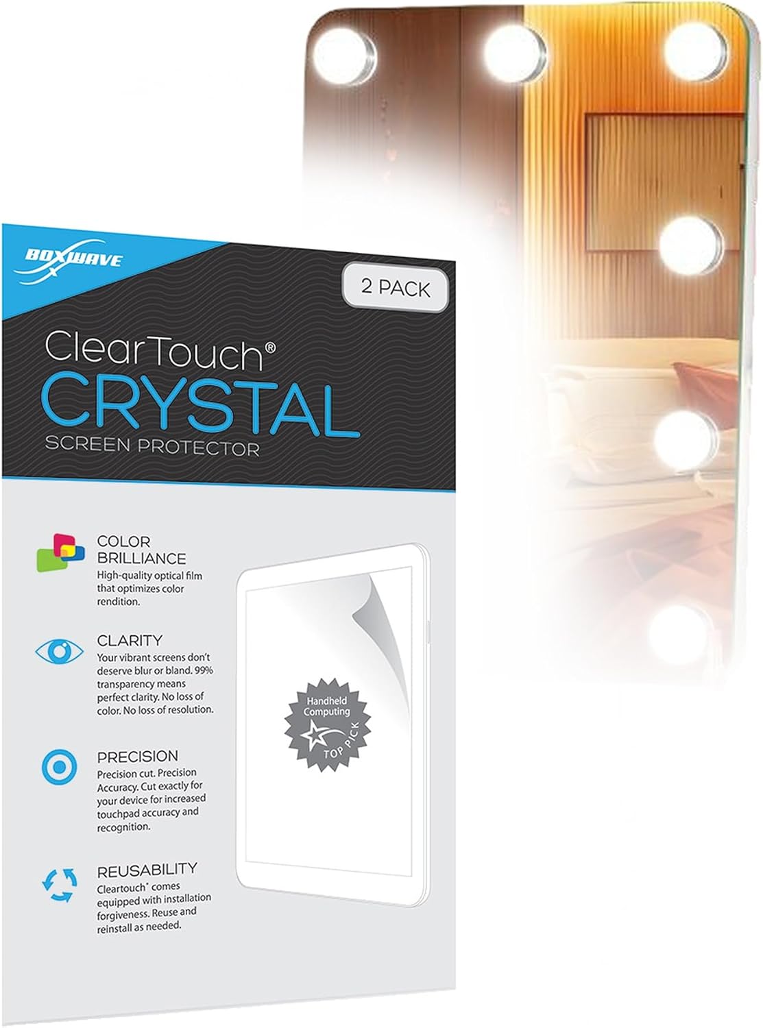 BoxWave Screen Protector Compatible with Hasi LED Makeup Mirror with Bluetooth Speaker (11in x 14in) (DP207) - ClearTouch Crystal (2-Pack), HD Film Skin - Shields from Scratches