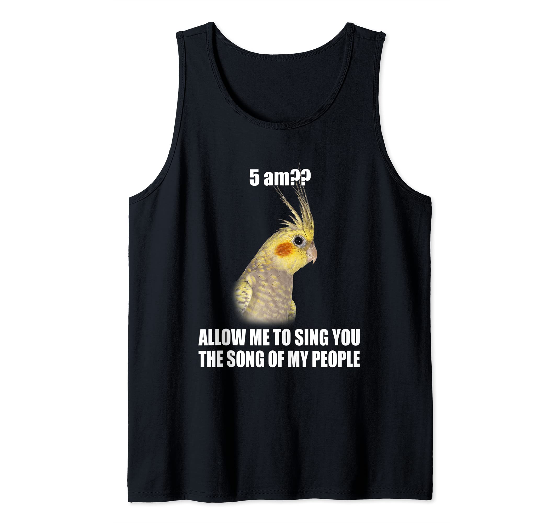COCKATIEL Birds Funny Cockatiels Design Tank Top, Black