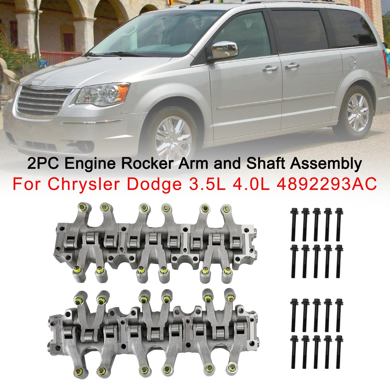 2PC Engine Rocker Arm and Shaft Assembly für Chrysler Dodge 3.5L 4.0L 4892293AC