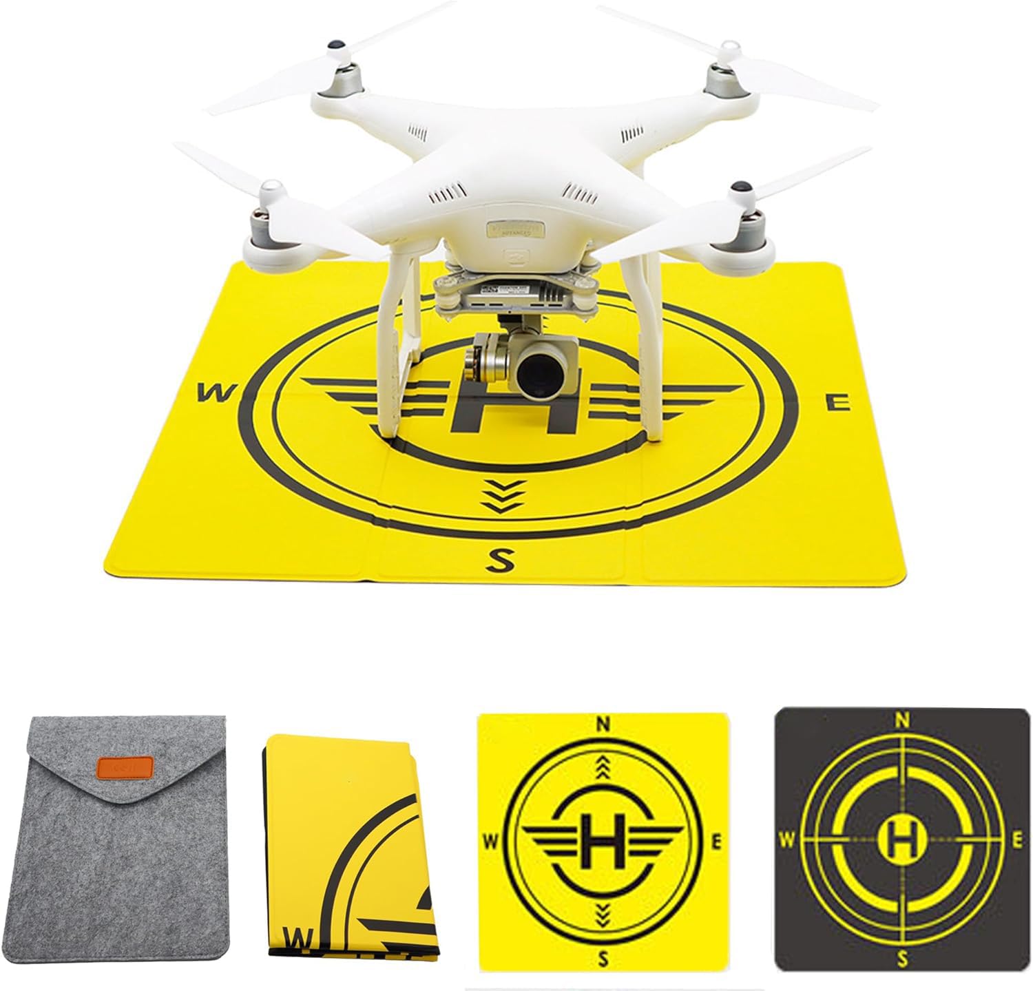 Drone Landing Pad，Universal Waterproof Portable Fast-Foldable Landing Mat for Mini3PRO DJI FPV Royal 3/2Air2/2S, outdoor aerial photography double sided Landing Pad (yellow-48cm)