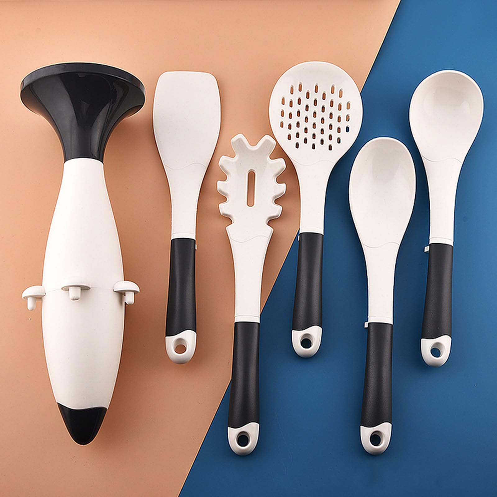 Silikon Küchenhelfer Set, Küchenutensilien Kochgeschirr Hitzebeständig Kochbesteck Backen Kochen Antihaft （6 Stück）