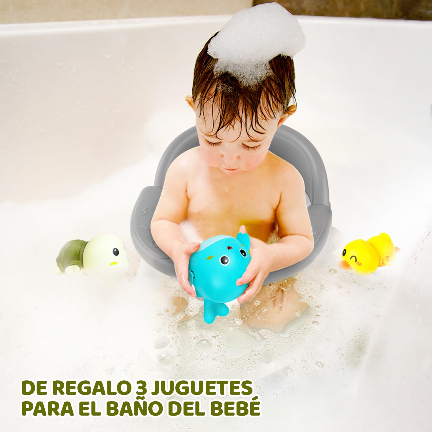 Asiento de baño para bebé, asiento de bañera para bebés de 6 meses en adelante, esencial para el baño del bebé, gran regalo de baby shower para recién nacidos y nuevas madres