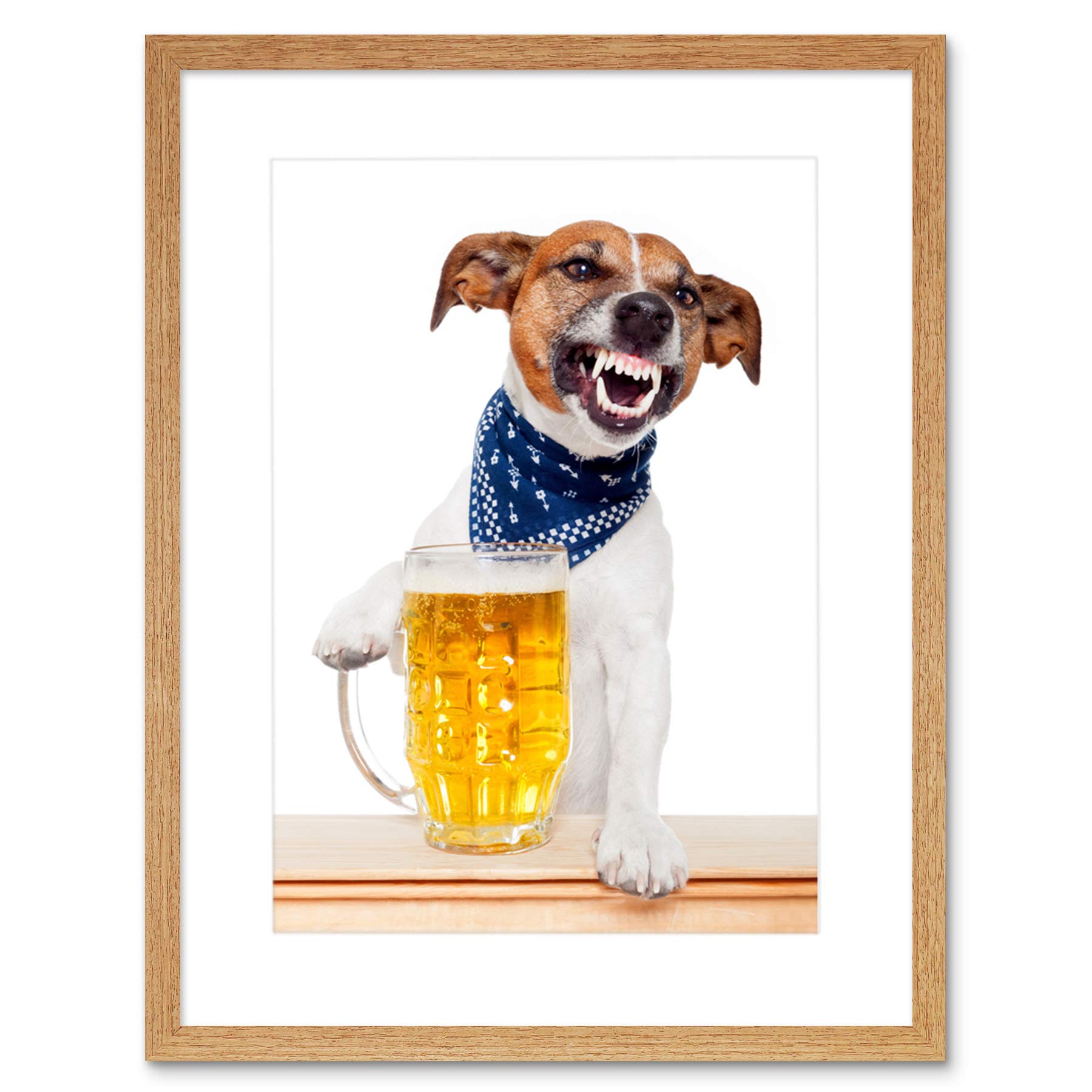 Wee Blue Coo Jack Russell Dog Mug Beer Pint Drunk Picture Framed Wall Art Print