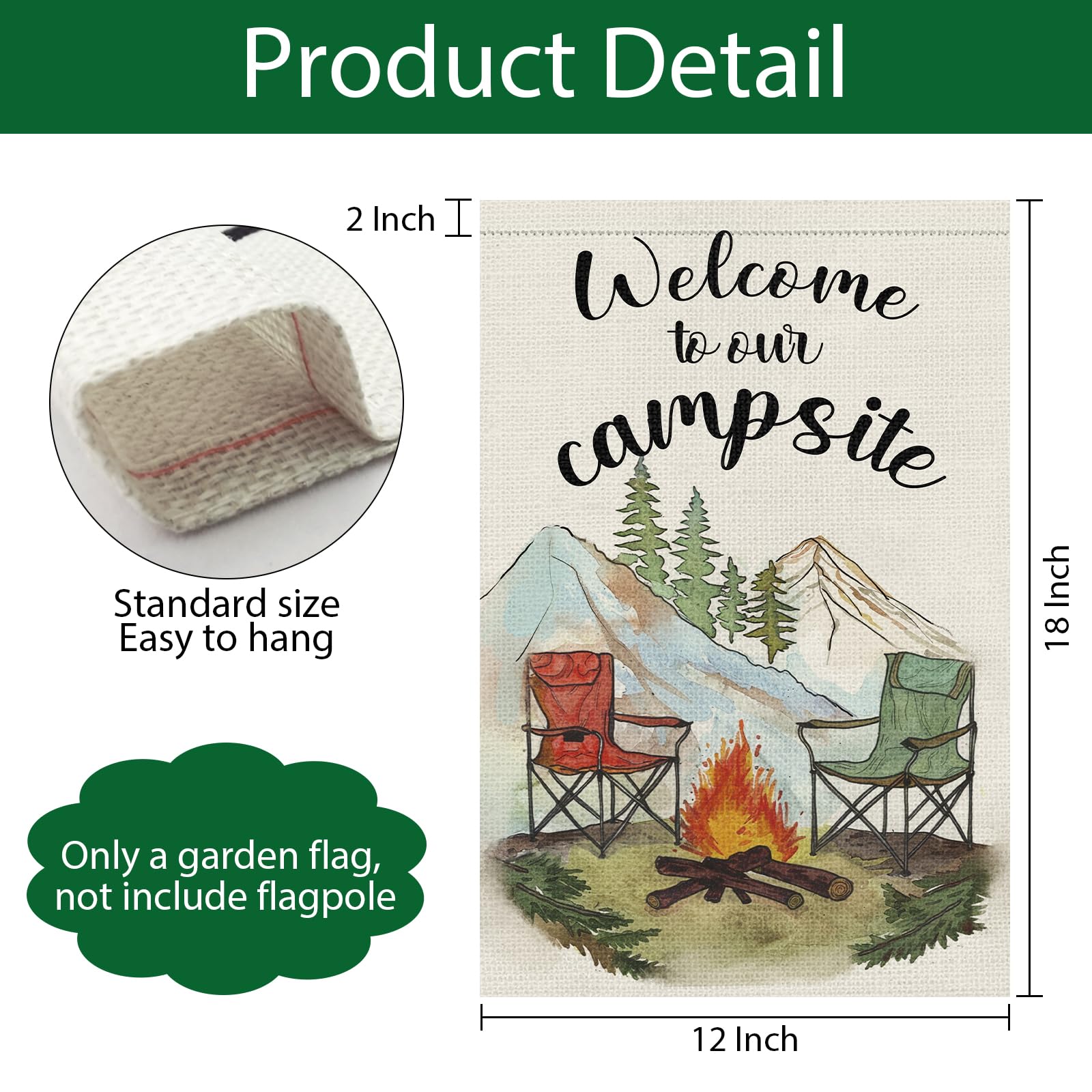 Amazon.com : Wodison Camping Garden Flag 12x18 Double Sided for