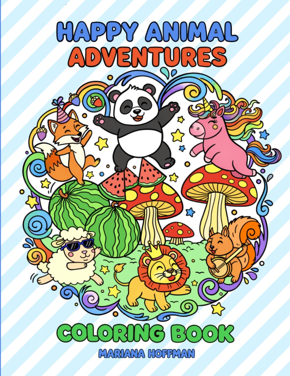 Happy Animal Adventure: Coloring Book