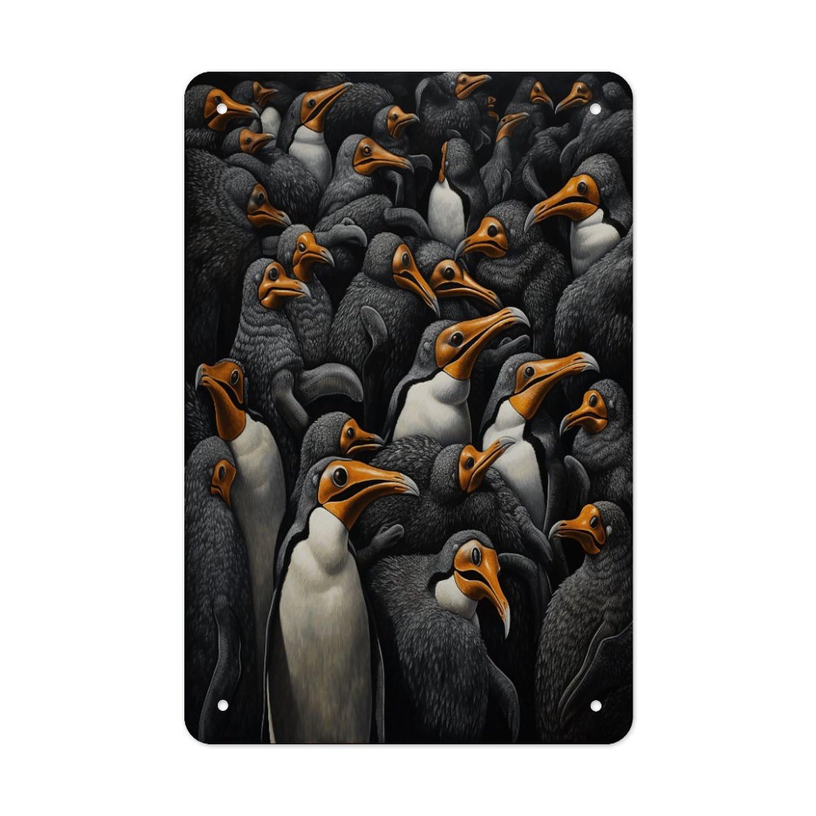 Btcowzrv Style A Group Of Penguins Metal Tin Sign Wall Decor Hanging Plaque