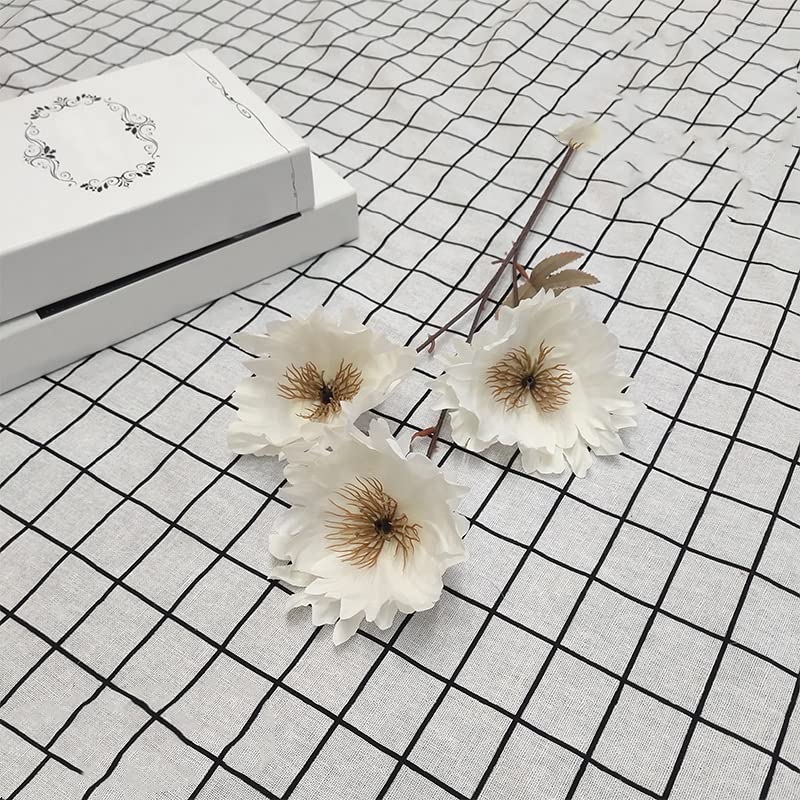 3 Heads Simulation Effect Poppy Flower Branch, Poppy Flower Christmas Decorations Autumn Series Wedding Home Flower Decoration Bouquet