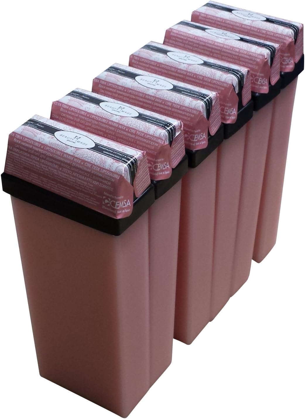 Beauty Image Champagne Strawberry Warm Wax Roll On - Pack of 6