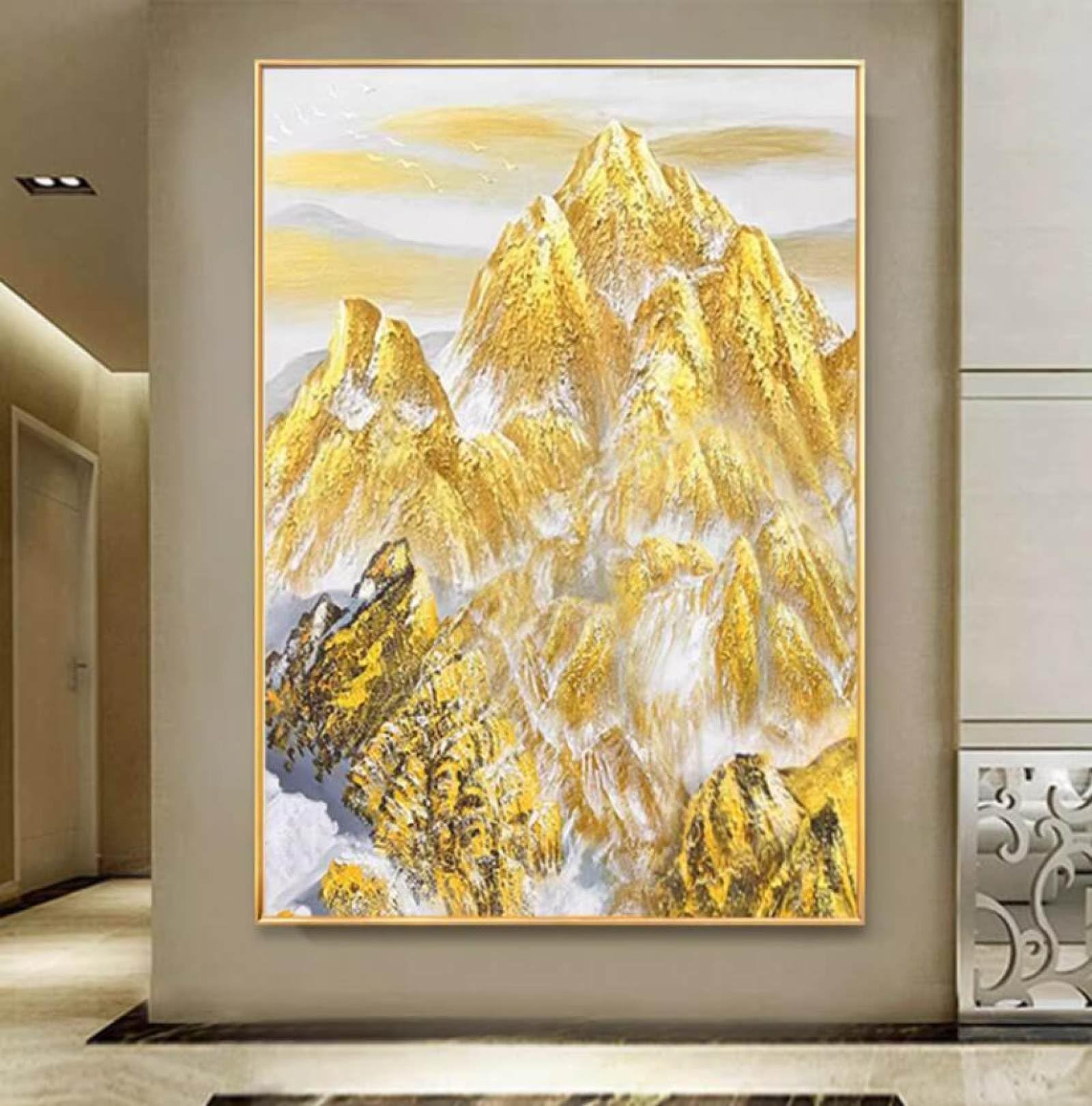 Toile abstraite minimaliste peinture à l'huile faite main pour intérieur serein