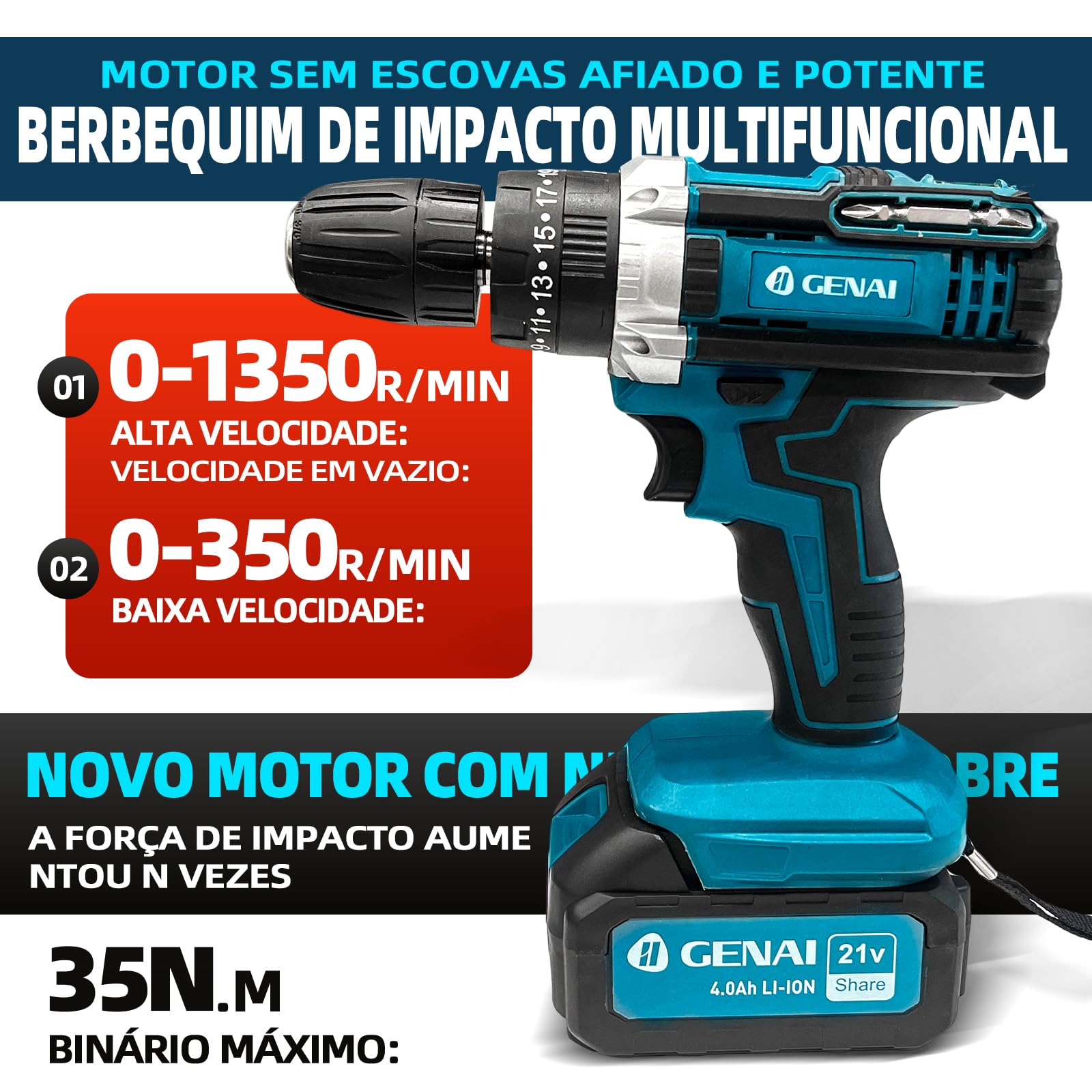 Parafusadeira Furadeira e Parafusadeira Chave de Impacto