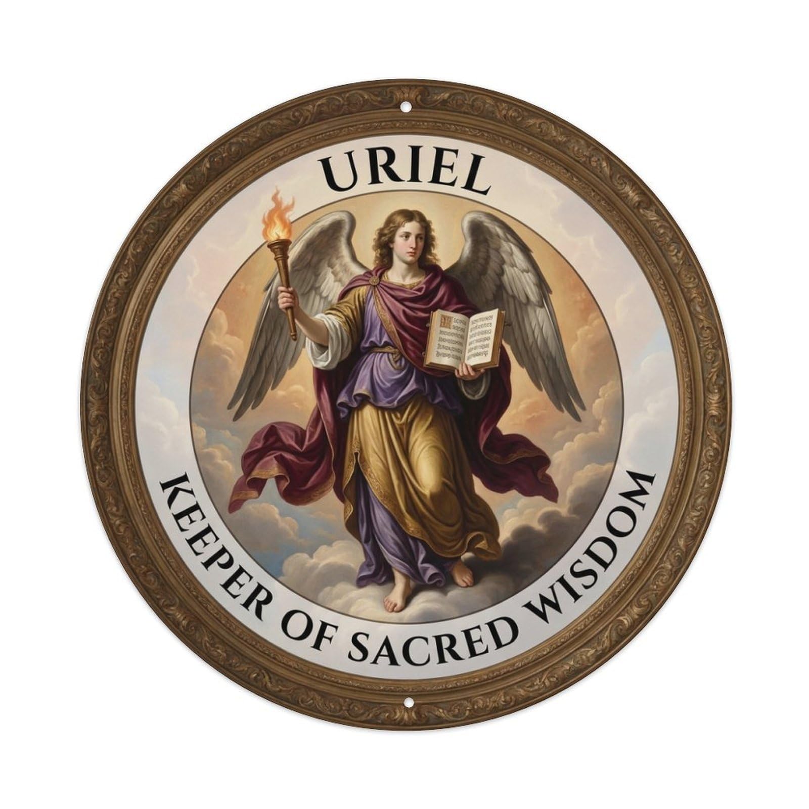 Holy Fire Keeper of Sacred Wisdom Archangel Uriel Metal Tin Sign