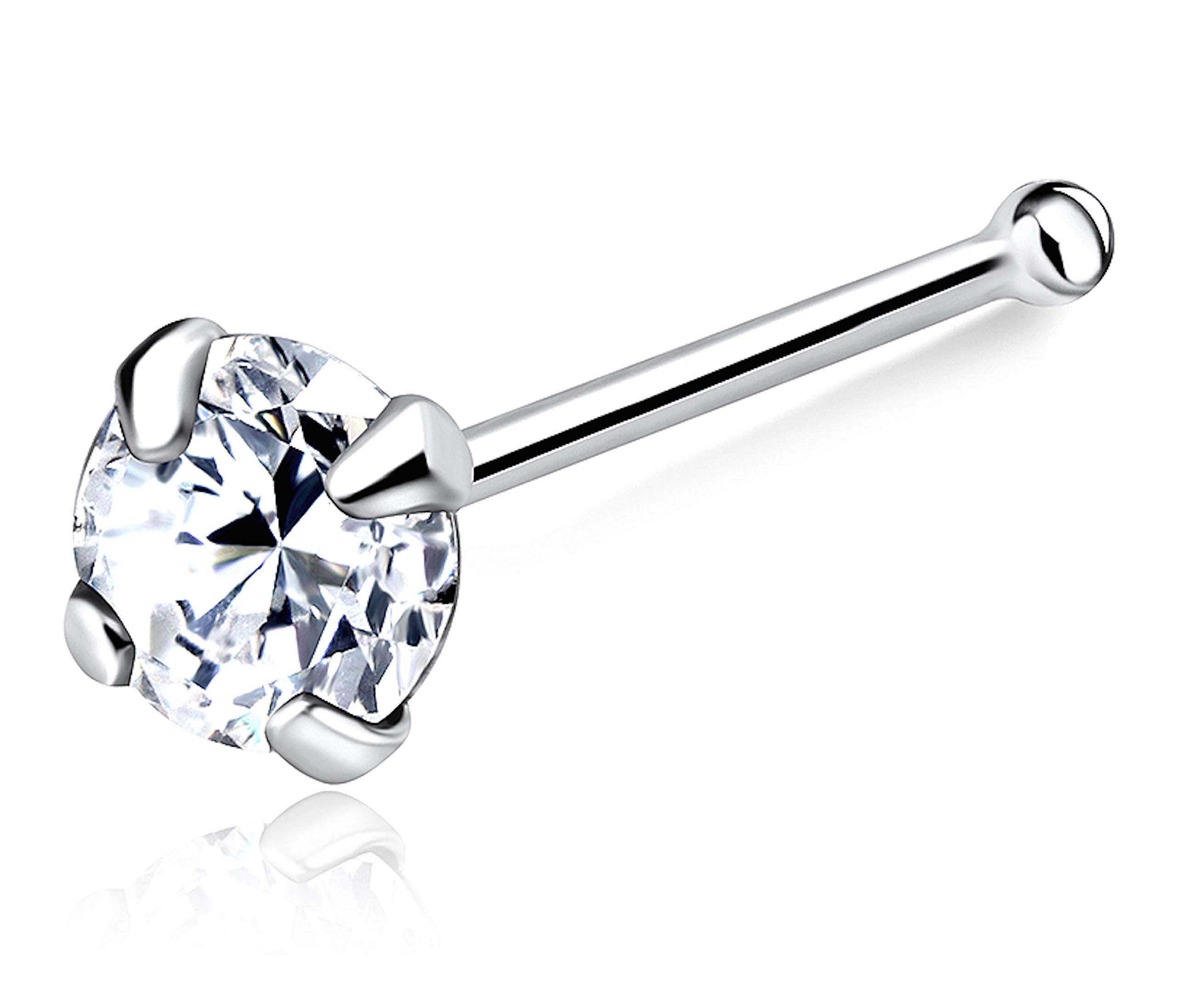 Via Mazzini 92.5-925 Sterling Silver 4mm Crystal Nose Pin Stud for Women and Girls (NR0166) 1 Pc (B0925Y9NM3) Amazon Price History, Amazon Price Tracker