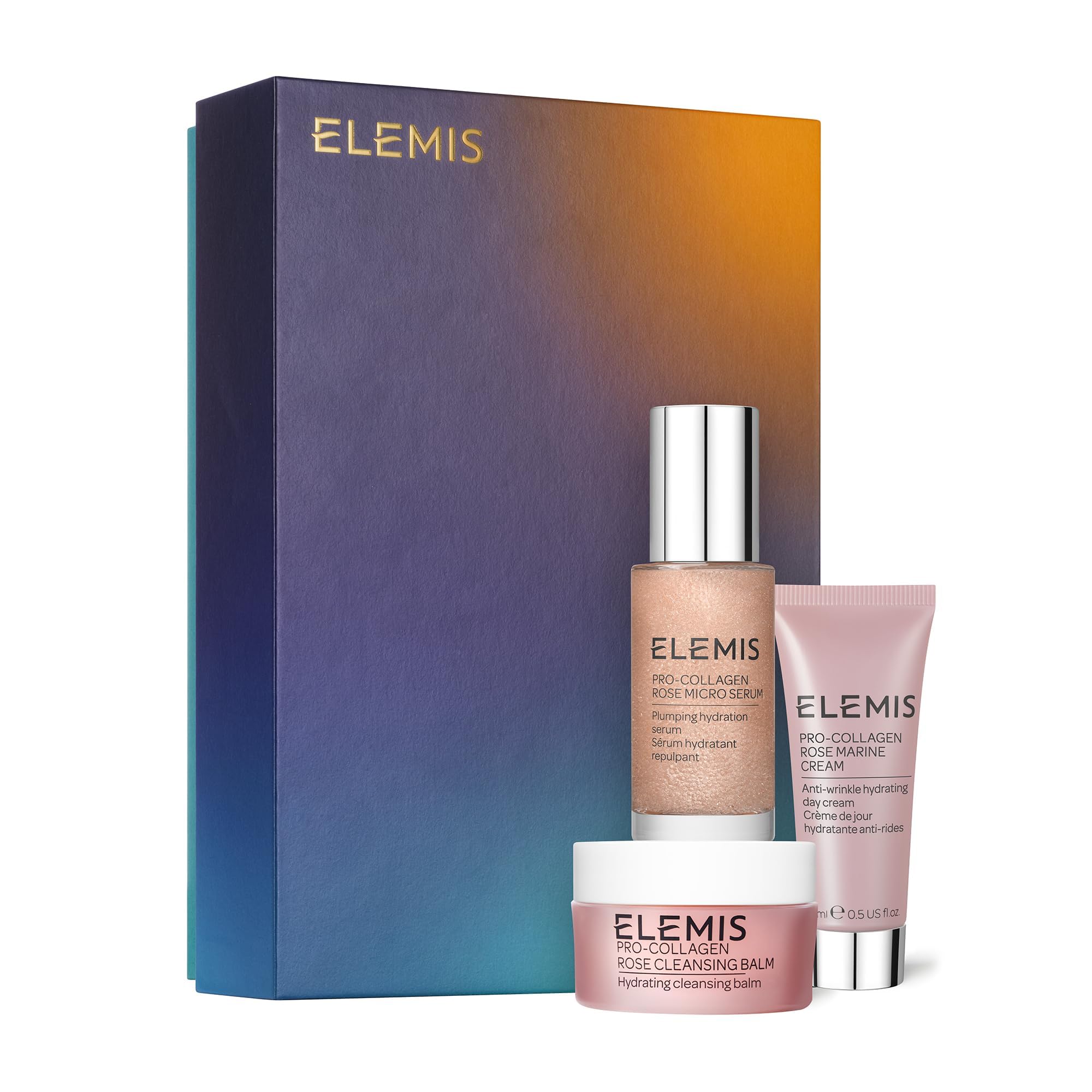 ELEMIS Pro-Collagen Rose Icons ($216 Value) - Cleanse Plump & Hydrate, Holiday Skin Care Gift Set for Women