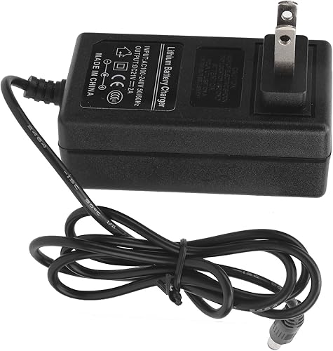 Haofy Cargador de batería de litio 21V 2A Adaptador de CA Protección contra sobretensión Enchufe 100240V, cargador de batería 21V, Cargador de