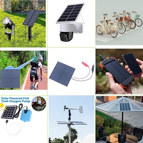 Miniatura 3 de 5 paneles solares pequeños, 1 W, 5 V, 200 mA, mini panel solar fotovoltaico de células solares con clip de alambre de 3.524 in x 3.524 in para